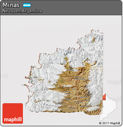Satellite Panoramic Map of Minas, cropped outside