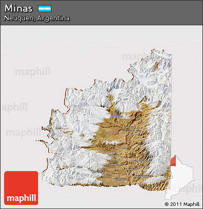 Satellite Panoramic Map of Minas, cropped outside