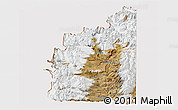 Satellite Panoramic Map of Minas, cropped outside