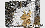 Satellite Panoramic Map of Minas, darken