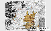 Satellite Panoramic Map of Minas, desaturated