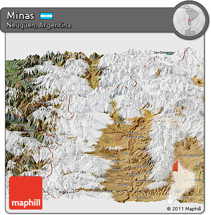 Satellite Panoramic Map of Minas