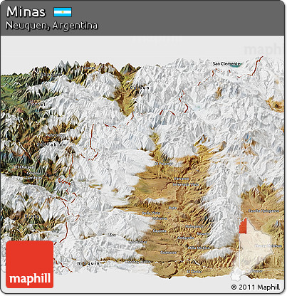 Satellite Panoramic Map of Minas