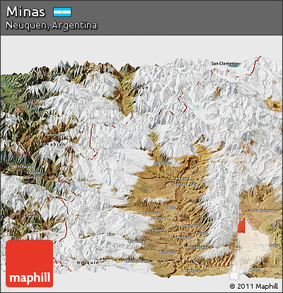 Satellite Panoramic Map of Minas