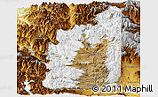 Satellite Panoramic Map of Minas, physical outside