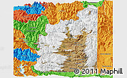 Satellite Panoramic Map of Minas, political outside