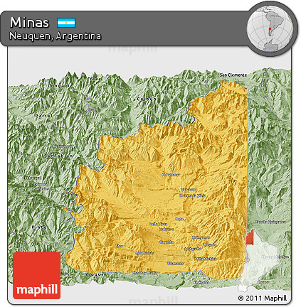 Savanna Style Panoramic Map of Minas