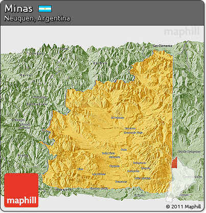 Savanna Style Panoramic Map of Minas