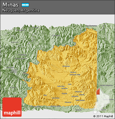 Savanna Style Panoramic Map of Minas