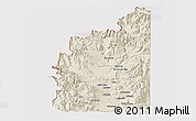 Shaded Relief Panoramic Map of Minas, cropped outside