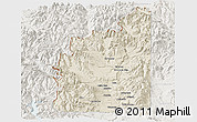 Shaded Relief Panoramic Map of Minas, lighten