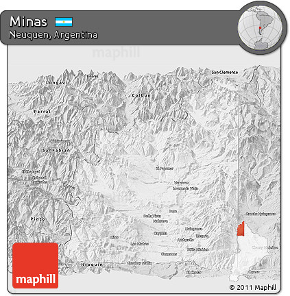 Silver Style Panoramic Map of Minas