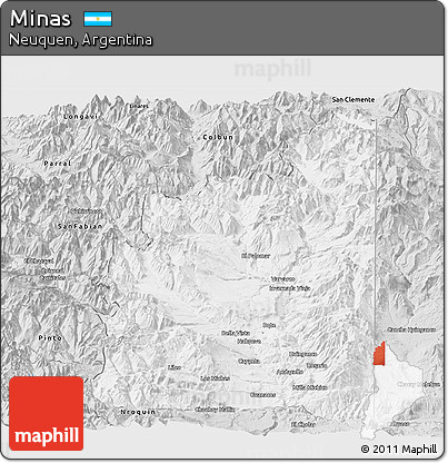 Silver Style Panoramic Map of Minas