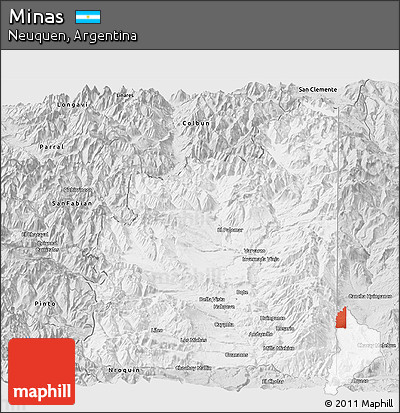 Silver Style Panoramic Map of Minas