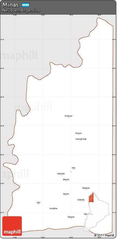 Classic Style Simple Map of Minas, cropped outside