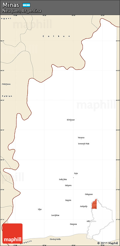 Classic Style Simple Map of Minas