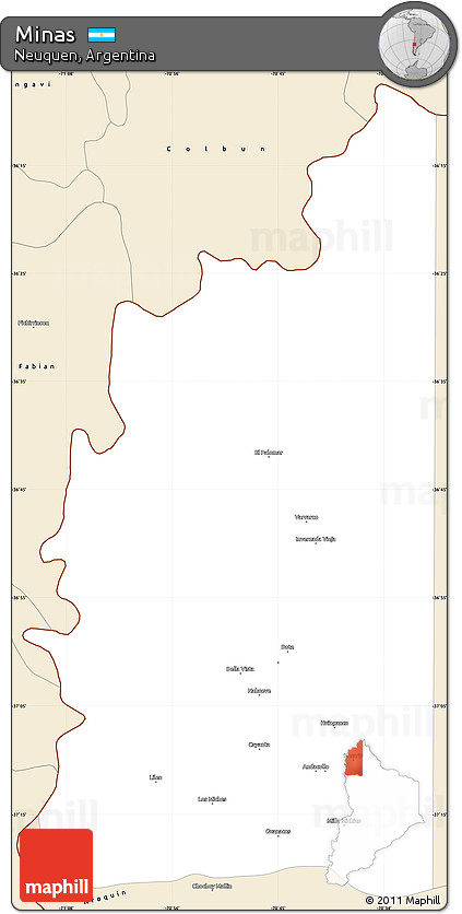 Classic Style Simple Map of Minas