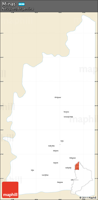 Classic Style Simple Map of Minas, single color outside