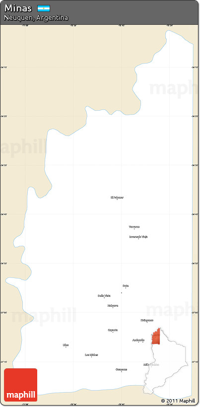 Classic Style Simple Map of Minas, single color outside