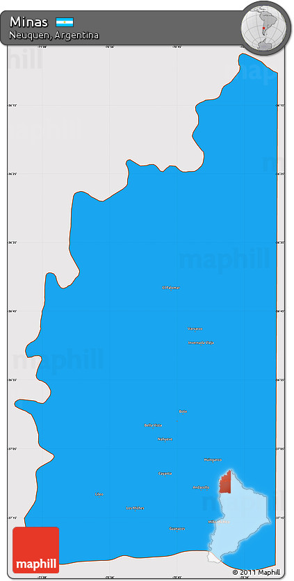 Political Simple Map of Minas, cropped outside