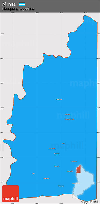 Political Simple Map of Minas, cropped outside