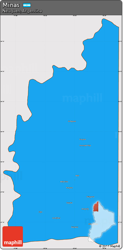 Political Simple Map of Minas, cropped outside
