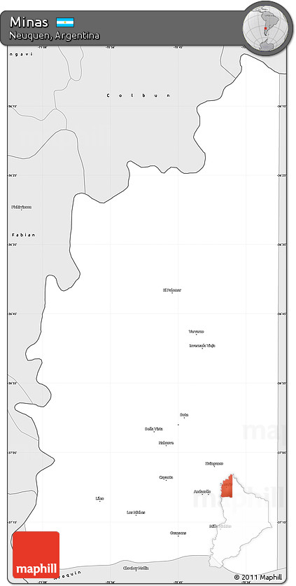 Silver Style Simple Map of Minas