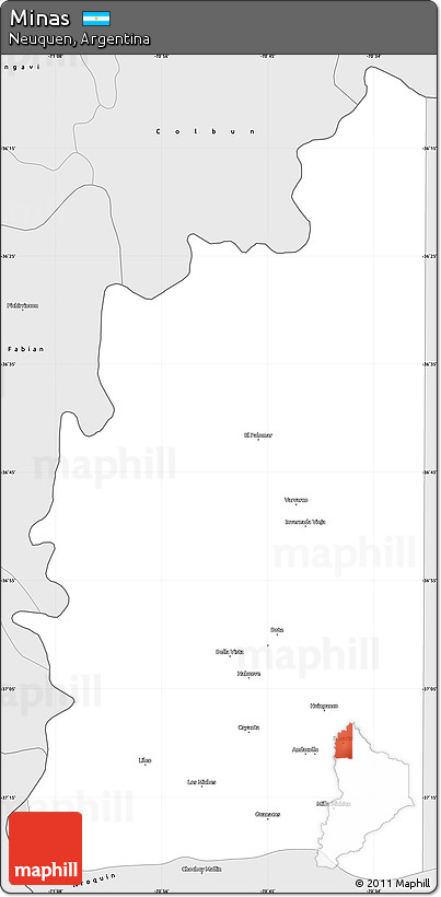 Silver Style Simple Map of Minas