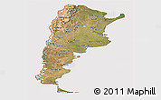 Satellite Panoramic Map of Argentina, cropped outside