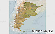 Satellite Panoramic Map of Argentina, lighten