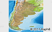 Satellite Panoramic Map of Argentina, physical outside