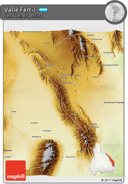 Physical 3D Map of Valle Fertil