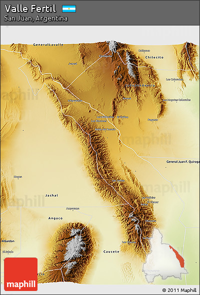 Physical 3D Map of Valle Fertil