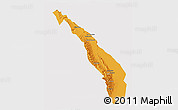 Political 3D Map of Valle Fertil, cropped outside