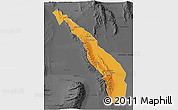 Political 3D Map of Valle Fertil, darken, desaturated