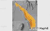 Political 3D Map of Valle Fertil, desaturated