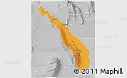 Political 3D Map of Valle Fertil, lighten, desaturated
