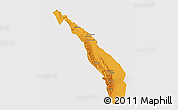 Political 3D Map of Valle Fertil, single color outside