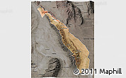 Satellite 3D Map of Valle Fertil, darken, semi-desaturated