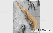 Satellite 3D Map of Valle Fertil, desaturated