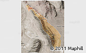 Satellite 3D Map of Valle Fertil, semi-desaturated