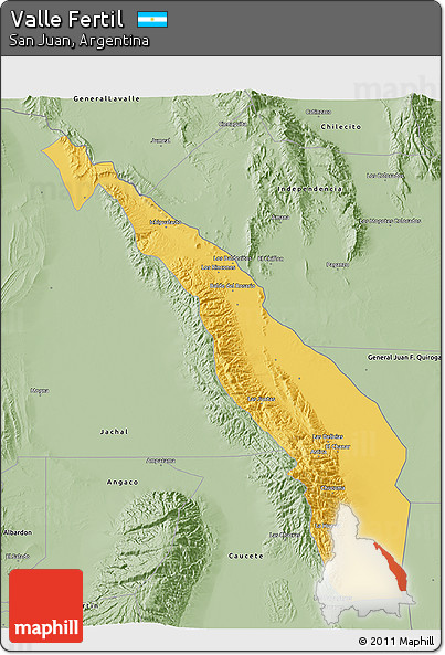 Savanna Style 3D Map of Valle Fertil
