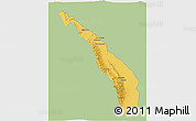 Savanna Style 3D Map of Valle Fertil, single color outside