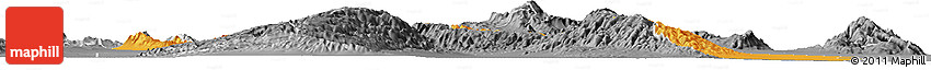 Political Horizon Map of Valle Fertil, desaturated
