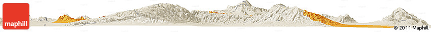Political Horizon Map of Valle Fertil, shaded relief outside