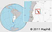 Gray Location Map of Valle Fertil, highlighted country