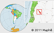 Political Location Map of Valle Fertil, highlighted country