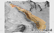 Satellite Panoramic Map of Valle Fertil, desaturated