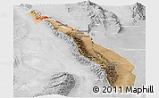 Satellite Panoramic Map of Valle Fertil, lighten, desaturated