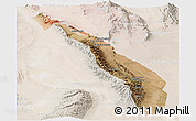 Satellite Panoramic Map of Valle Fertil, lighten